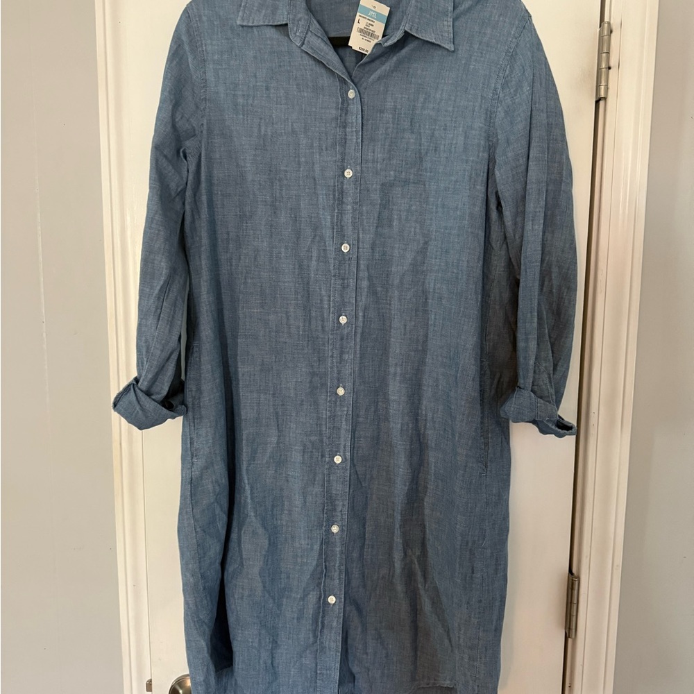 J. McLaughlin Blue Casual Button Down Dress